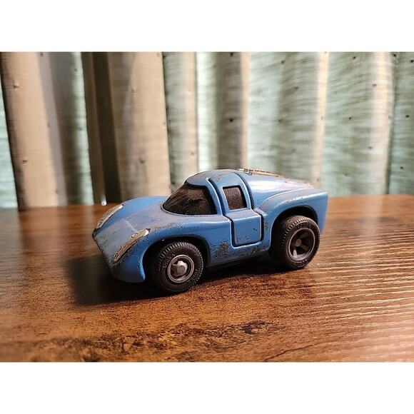 Vintage Tonka Friction Coyote Ferrari Blue Pressed Steel Car #6 - Japan Porsche - Picture 1 of 9